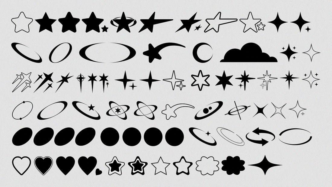 Y2K Aesthetic Icons Template over 80 Assets for Logos -  Israel