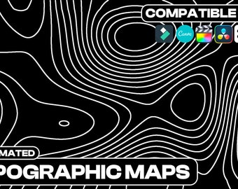 Topographic Animated Map Pattern Backgrounds (10+ Variations) - for Capcut, Premiere Pro, Final Cut Pro, DaVinci Resolve, Canva, and More