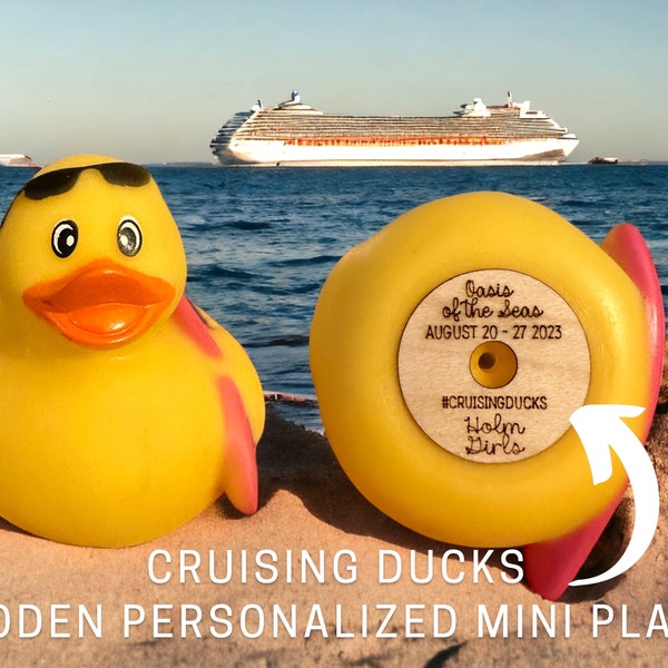 Cruising Ducks For Hiding or Ducking with Personalized Small Wooden Bottom