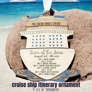 Cruise Ship 2024 Ornament Keepsake with Itinerary