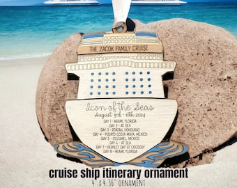 Cruise Ship 2024 Ornament Keepsake with Itinerary
