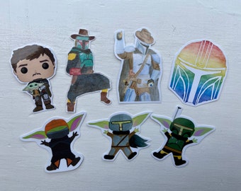 Pegatinas mandalorianas de Star Wars