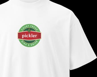Pickler pickleball oversized high neck heavyweight t-shirt: Funny sports unisex tee, Trendy pickle streetwear shirt, Gift for him her