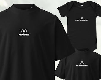 Mother oversized high neck heavyweight t-shirt: Minimalist mom unisex tee, Matching family set, Modern motherhood gift, Cool mom shirt, Gift