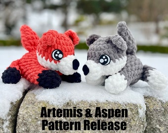 2-in-1 Wolf & Fox Pup Crochet Pattern