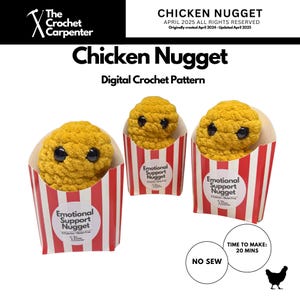 Chicken Nugget Crochet Pattern: Beginner-Friendly Amigurumi (PDF Download) image 1