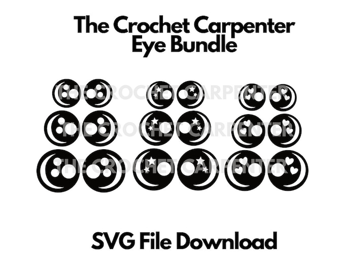 Digital Download | 626 Alien Eyes SVG & PNG File | Amigurumi Felt Eye ...