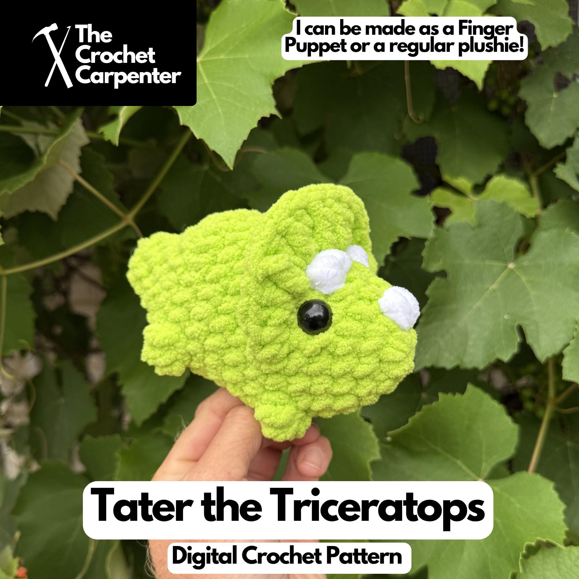 39 Triceratops Crochet Patterns for Dino Lovers, Nursery Decor, and Handmade Gifts 30 Tater the Triceratops