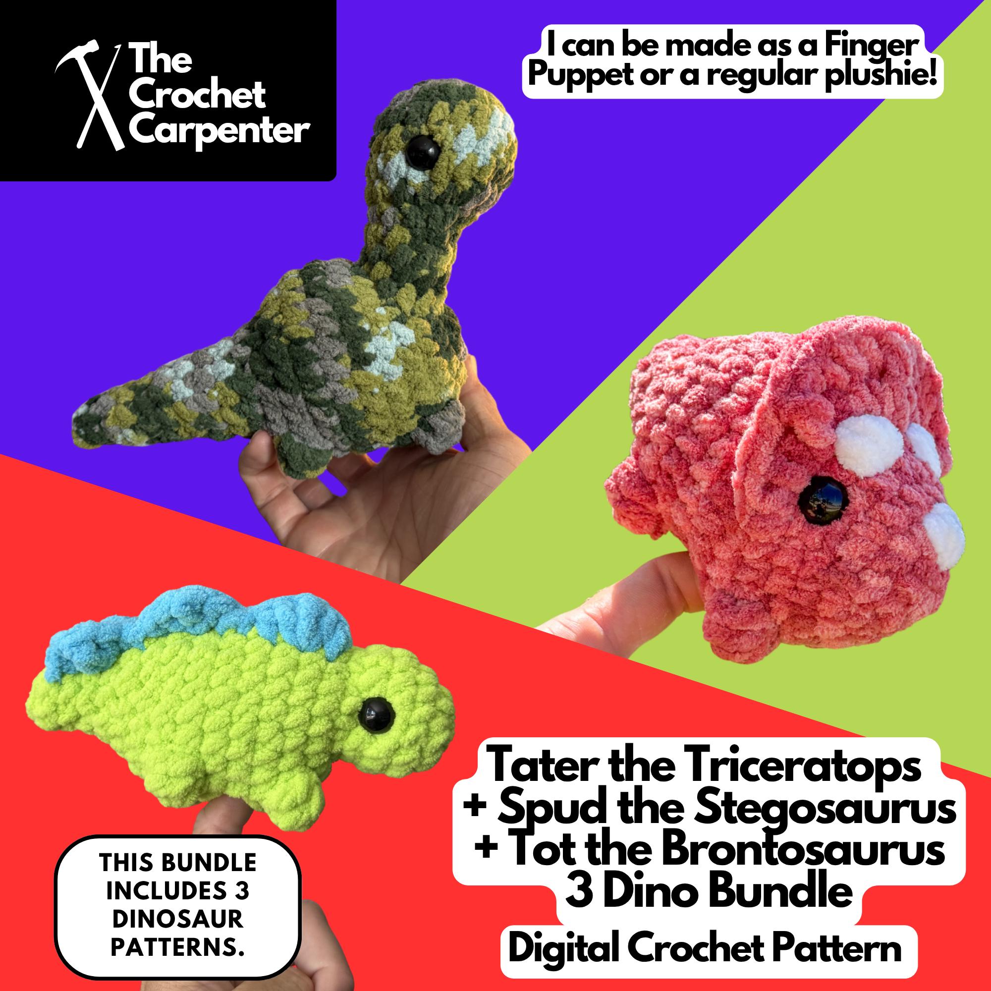 39 Stegosaurus Crochet Patterns: Unleash Your Creativity with Dinosaur Designs 15 Triceratops + Stegosaurus + Brontosaurus Bundle