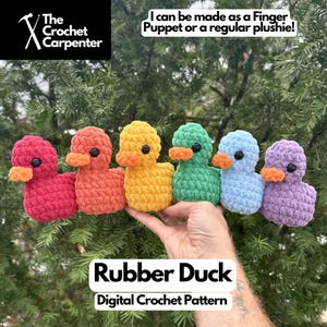 Crochet Rubber Duck PDF Pattern: Finger Puppet & Plushie (Digital Download)