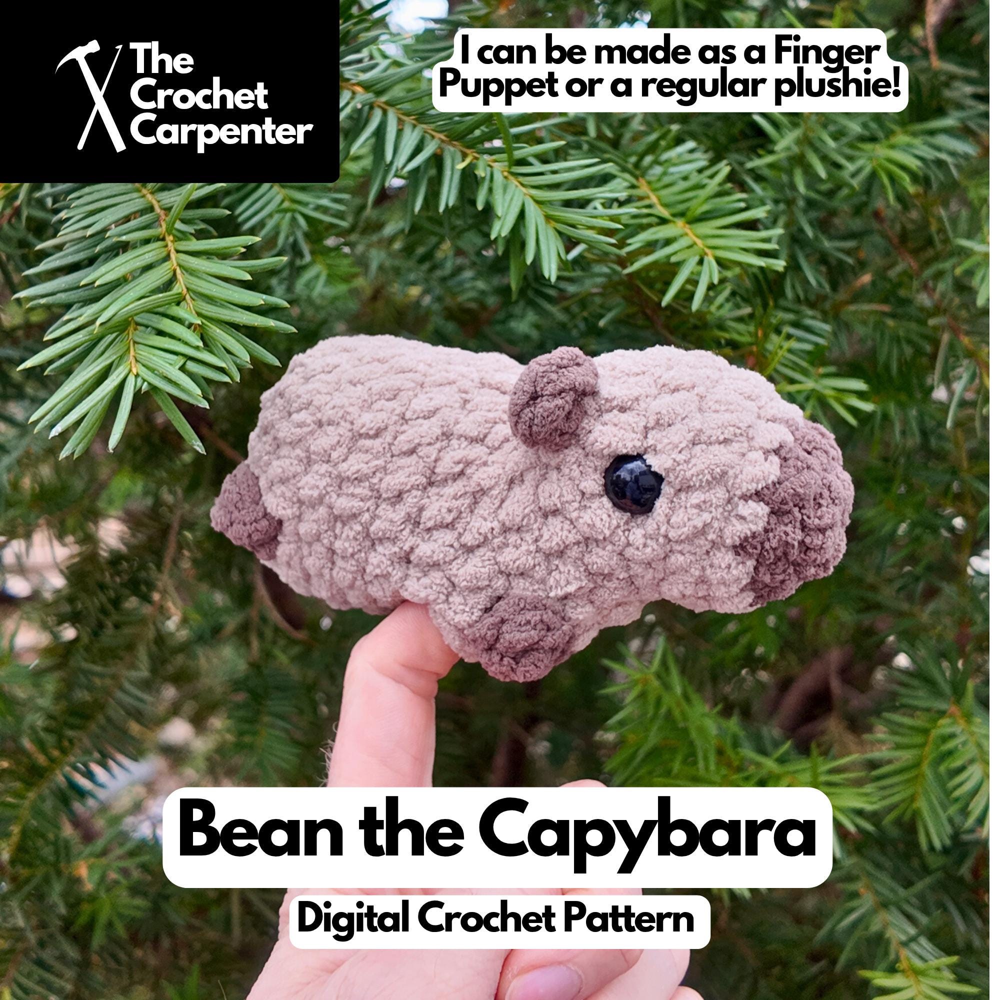 37 Capybara Crochet Patterns for Cute Amigurumi, Plushies, and Giftable Makes 33 Crochet Capybara Pattern: Finger Puppet & Plushie