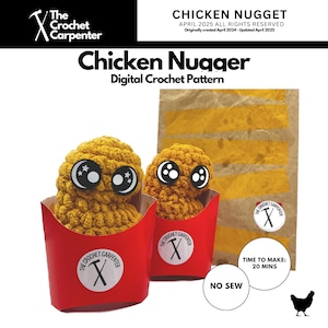 Chicken Nugget - Padrão PDF de Nugget de Crochê - Download Digital | The Crochet Carpenter