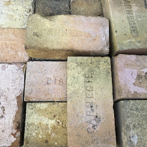 Vintage firebricks (Mystery Box of 4) randomly selected bricks - for garden, bookcase, home decor - rare antique fire brick decoration