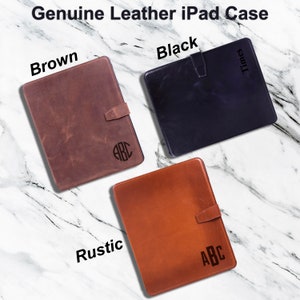 iPad Leather Case, Custom iPad Air Case, Personalized iPad 10th Gen Case, iPad Air 5 4 3 Gen Case, iPad Mini 6, iPad Stand,iPad Cover Sleeve, colors: rustic, black, brown