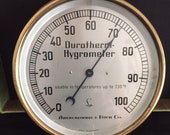 Vintage Brass Abercrombie Fitch Co. Lufft Durotherm Model Hygrometer Made in GERMANY Nautical Weather Memorabilia Circa 1950 39 s