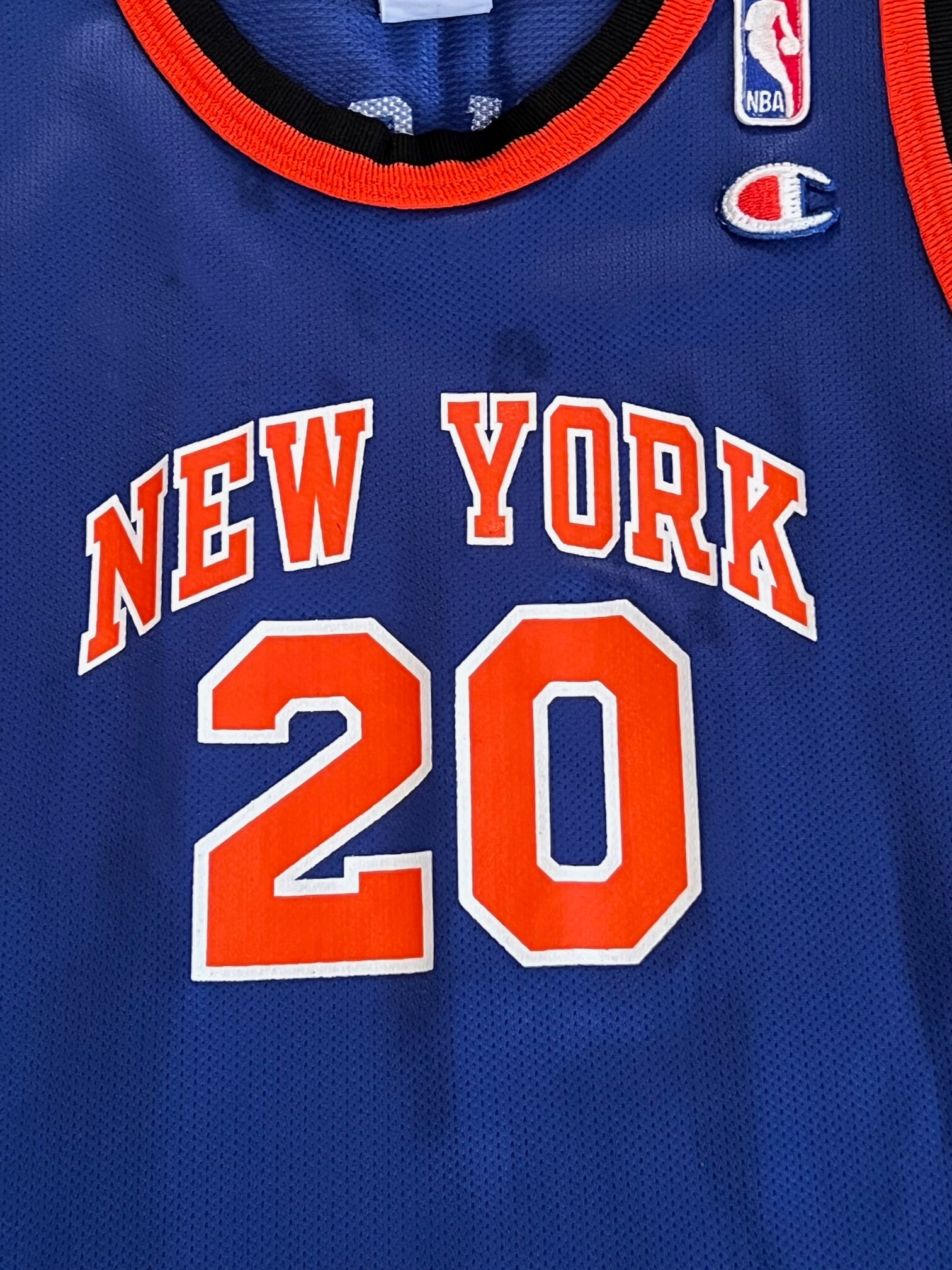 Vintage Allan Houston #20 NY Knicks Basketball Jersey Champion