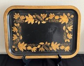 Mid Century Hand Painted Vintage Metal Toleware Tray Serving Platter Barware Tray Likely Circa 40 39 s or 50s