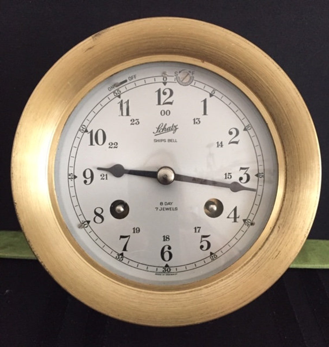 WORKING Vintage Brass Schatz Ships Bell Clock 8 Day 7 Jewels Etsy
