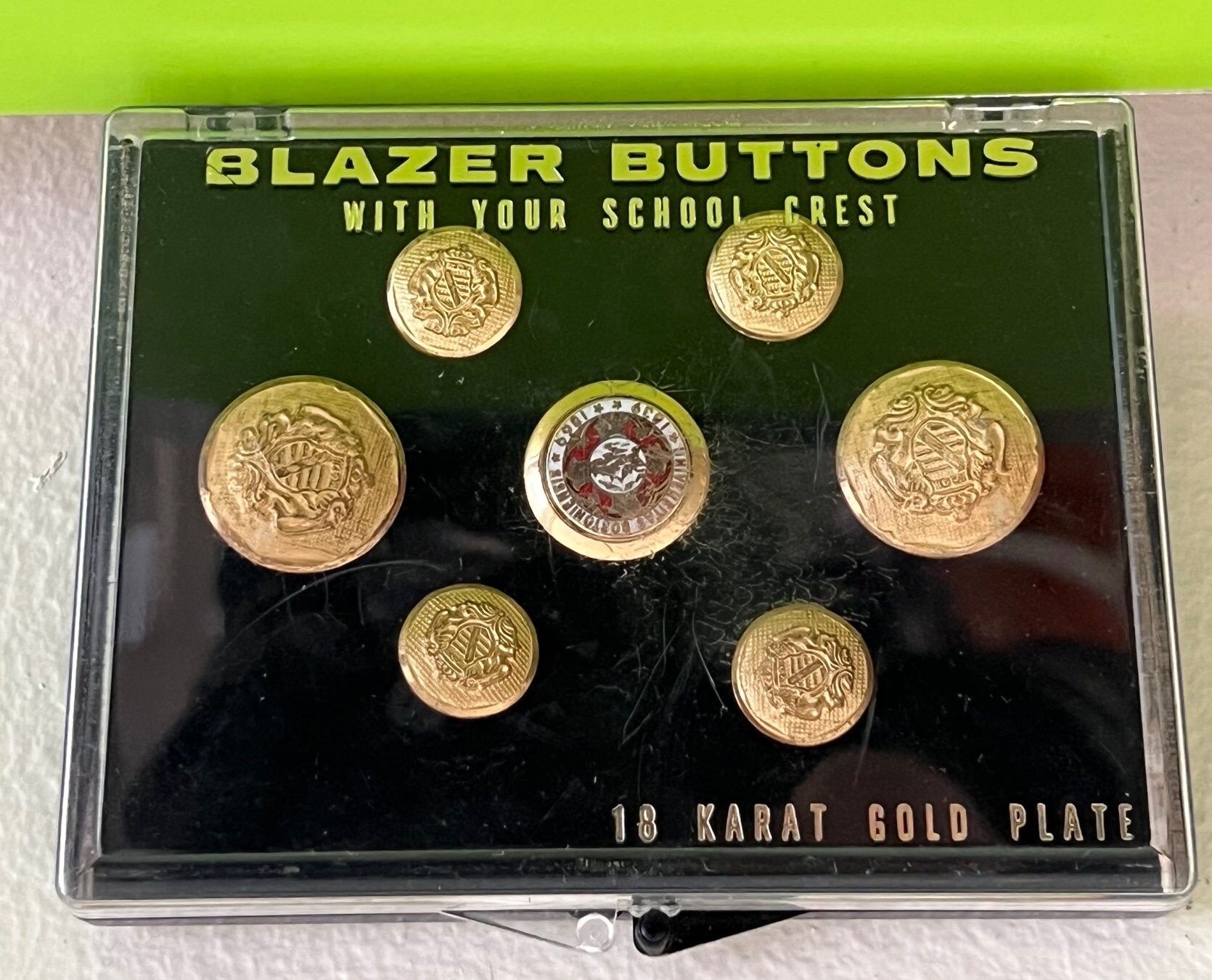 Vintage Boston University Blazer Button Set, 18K Gold Plate, 1976 ...