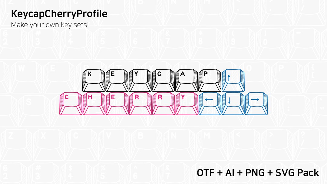Hand-drawing Cherry Profile Keycap Font OTF Ai Png Svg Files Pack - Etsy