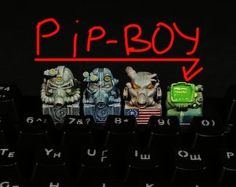 Pip-boy \ Capuchons de touches artisanaux peints à la main \ pour claviers mécaniques avec commutateurs Cherry MX