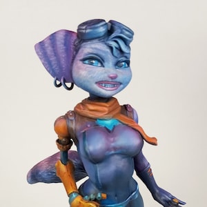 Rivet from Ratchet and Clank Rift Apart  \ Furry Custom Collectible Figure \ Hand sculpted Hand painted Polymer Clay Sculpture