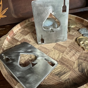Stainless steel ace of spades bottle opener