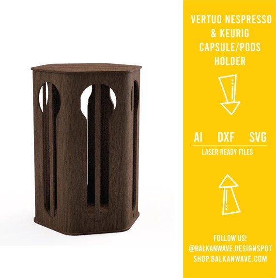Porta capsule Vertuo Nespresso e Keurig Ai Dxf Svg Vector Files  Distributore di capsule di caffè Organizer per cialde Nespresso Supporto  per cialde Keurig -  Italia