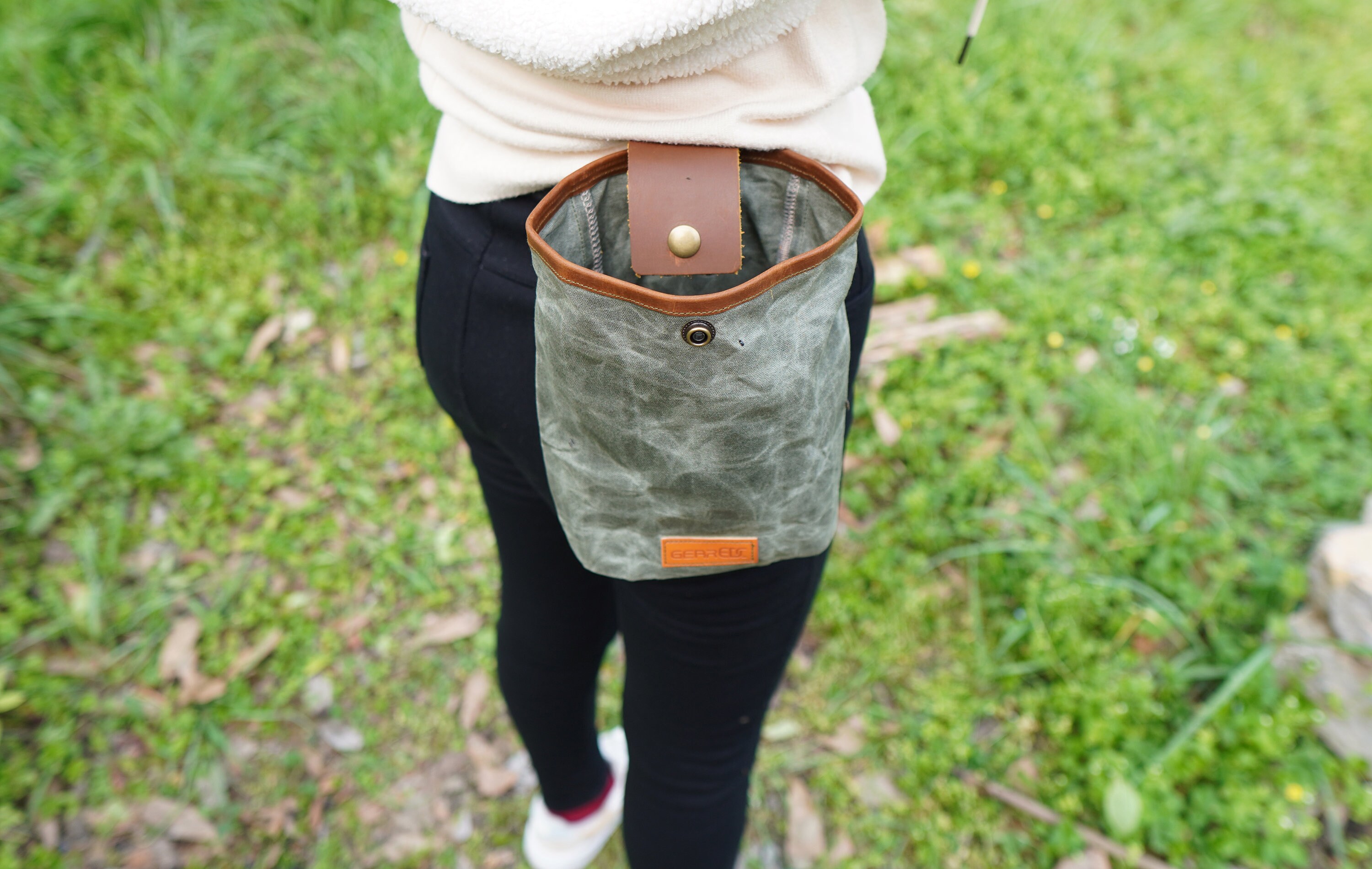 Leather and Canvas Bushcraft Bag Canvas Foraging Pouch for Etsy