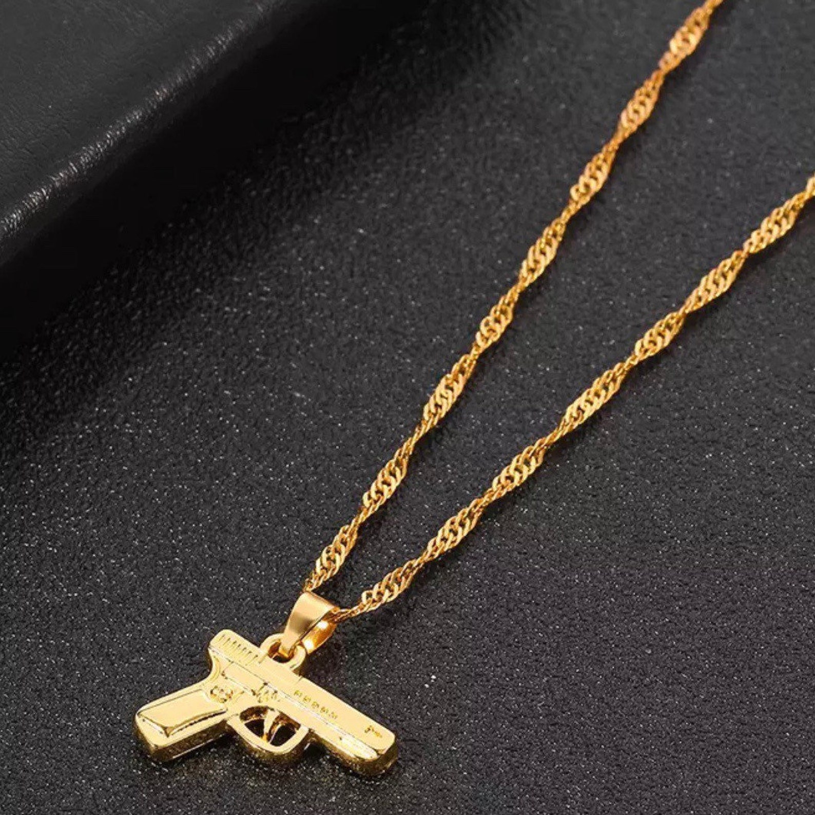 Gun Necklace Pendant Women Fashion Girl Gift Ideas Trending Gold New