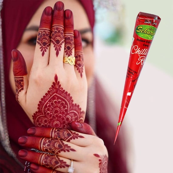 2x Weeding Mehndi Cone Henna Cone Red Henna Traditional Party Bridal  Weeding Art