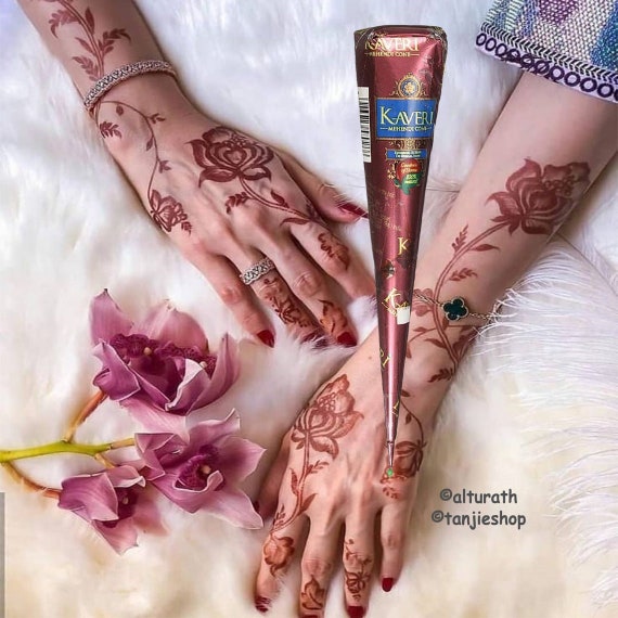 Cône de henné Main Mehendi Cône Rougeâtre Brun Henné Cône Etsy France