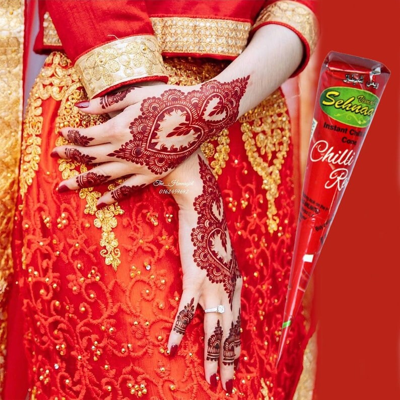 Red Henna Cones Bridal Henna Weeding Mehendi Fast Color Tattos Etsy
