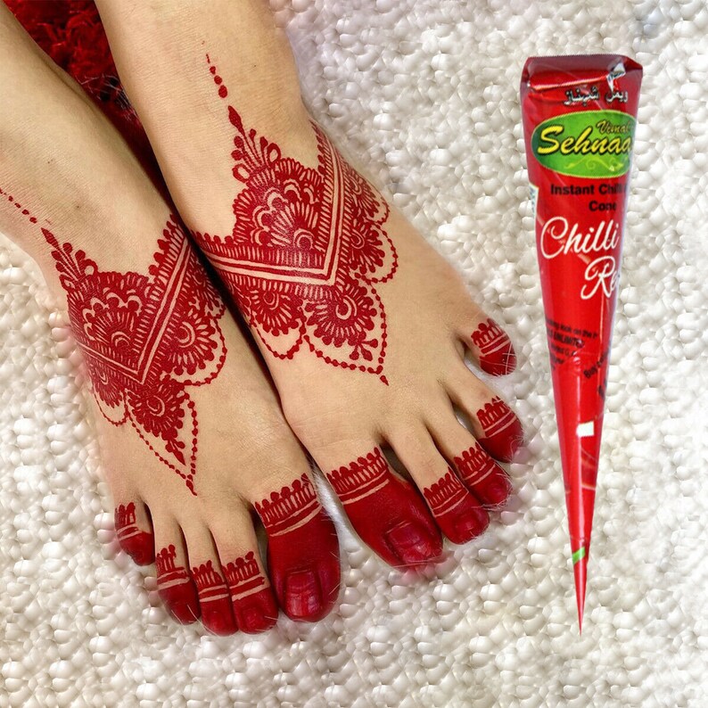 Red Henna Cones Bridal Henna Weeding Mehendi Fast Color Tattos Etsy