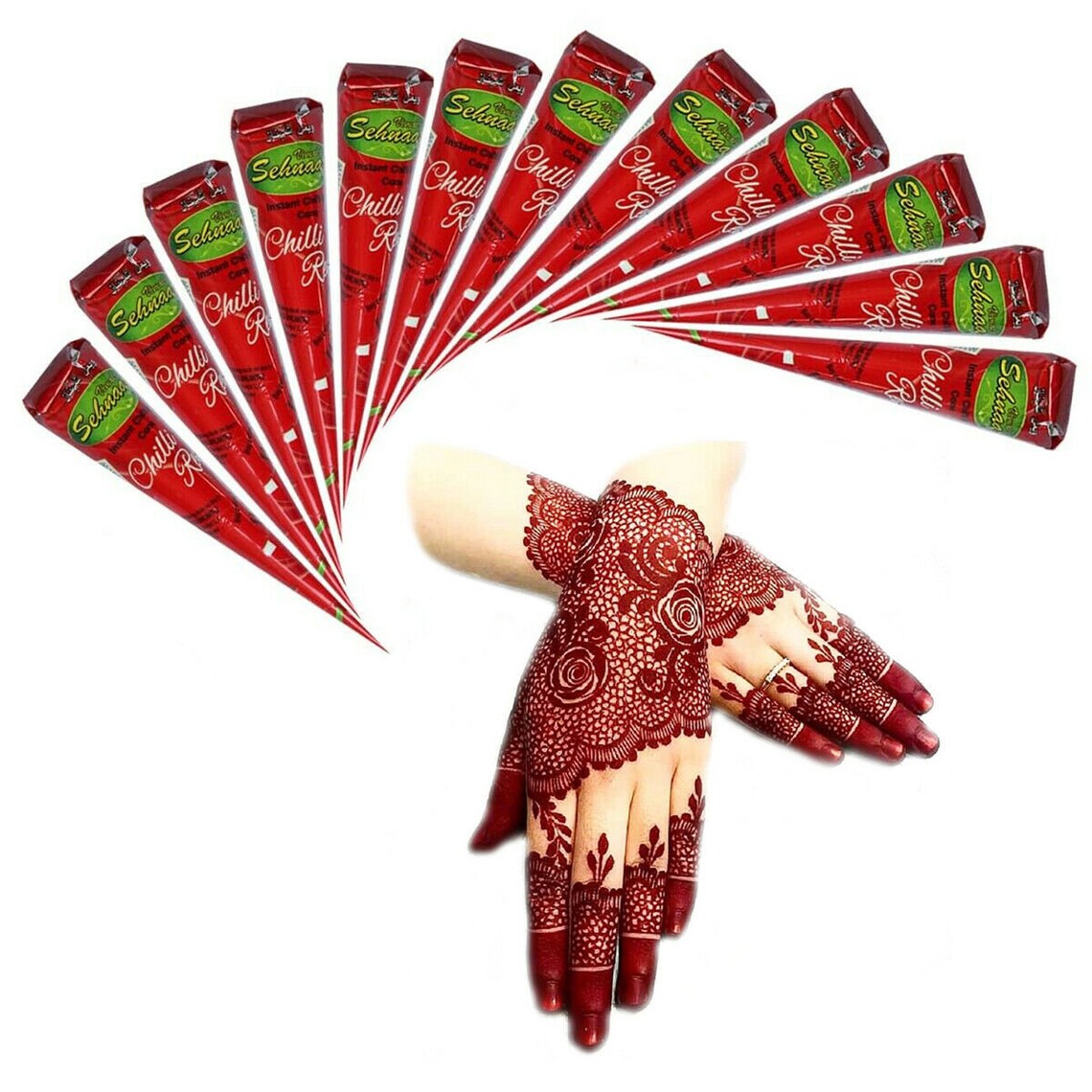 Red Henna Cones Bridal Henna Weeding Mehendi Fast Color Tattos Etsy