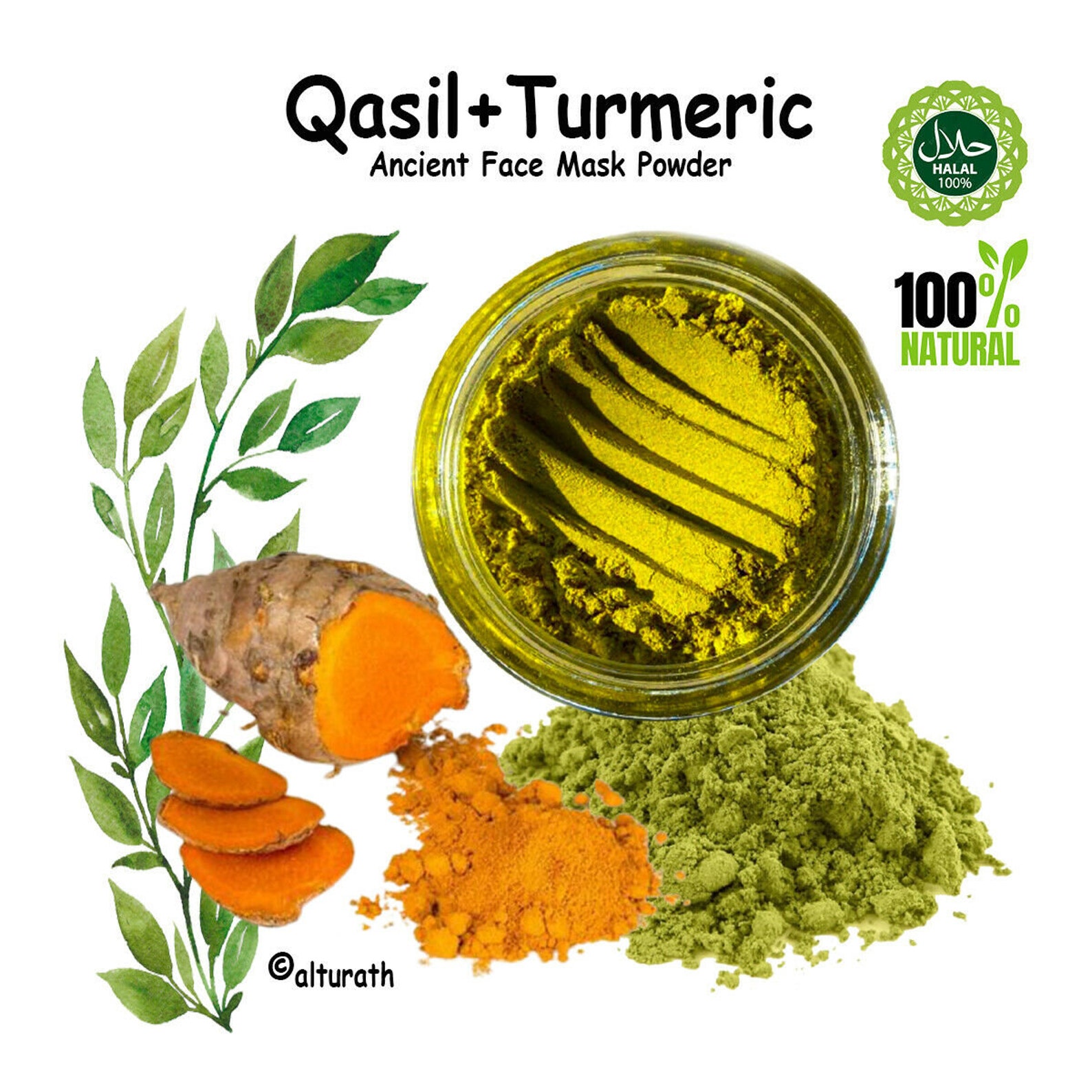 Turmeric & Qasil Powder Natural 100 Chemical Free Facial Etsy