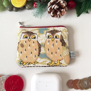 Little Owlet Art Owl Fledglings Small Change Holder, Handmade Upcycled, Designer Brown, Wonderfully Wild, Plush Protective Sleeve