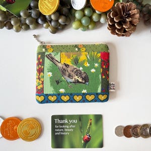 Sparrow and Wildflowers Bohemian Wallet: Atomic Hearts, Wonderfully Wild Floral Grass, Protective Sleeve Accessory