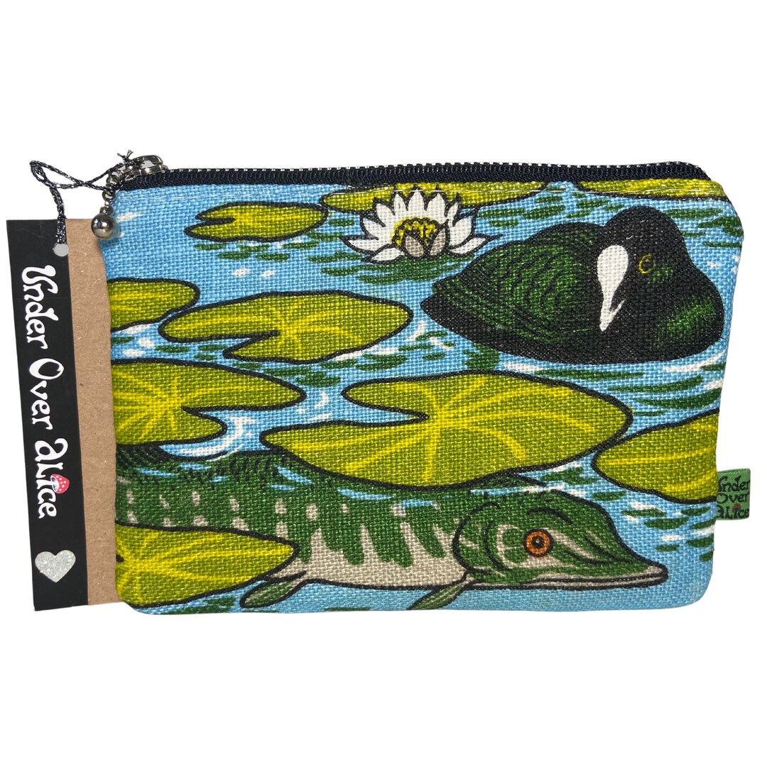 Bird Print Womens Wallet Lilypad Designs Coin Purse Zipper Etsy