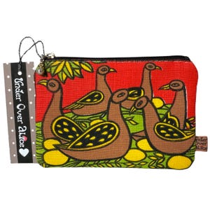 Porte-monnaie fantaisie et amusant 6 oies à poser Glam Portefeuille zippé matelassé en tissu lurex doré Nouvel accessoire de voyage rétro unique Housse de protection ferme