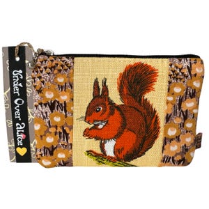 Fairy Tail Anime Art Rot Vintage Eichhörnchen Münzbeutel Patchwork Selbstgemachte Geldbörse Veganes Leder Portemonnaie Niedlicher Tier-Accessoires