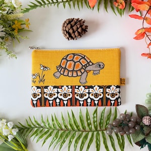 Tortoise Floral Art Nouveau Deco Lily Makeup Bag: Groovy Pride Designs, Protective Sleeve Companion