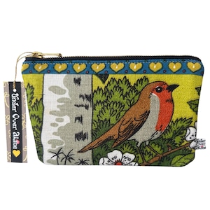 Sac à main Robin Redbreast mignon patchwork vert Bluey Art folklorique scandinave Chartreuse or amour coeur design rétro accessoire de voyage bouleau argenté