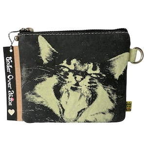 Handgemachte Geldbörse Vegan Wildleder Reißverschluss Beutel Wildkatze Pop Siebdruck Designers Guild Fabric Peridot Juwel Töne Einzigartige Geschenke für Sie