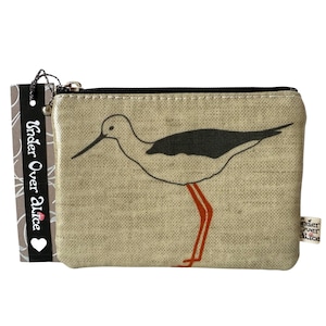 Strandläufer Ufer Vogel Drucke Wachstuch niedlich Brieftasche Wildleder Reißverschluss Beutel Wild Life Grass Pflanzen Mutter Natur Design Wildtiere Einzigartiges Geschenk für Sie