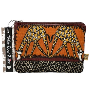 Giraffen-Druck Geldbörse Geldbeutel Patchwork Woven Designer-Stoff Samt Schlangenhaut Afrikanische Wildtiere Abstrakte Kunst Arbeit Wildes einzigartiges Geschenk für Sie