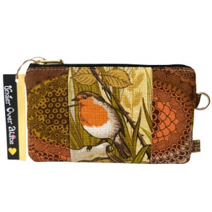 Little Robin Designs Wildleder Geldbörse Frauen Geldbörse Patchwork Singvogel Kreative 60er 70er Jahre Stoff Design Wilde Vogel Accessoires Wildlife Geschenke