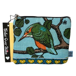 Carteira com vários bolsos, corações atômicos, verde floresta escuro, preto, tecido artístico, luxuoso, contemporâneo, designer, tecido tweed, acessórios para pássaros selvagens