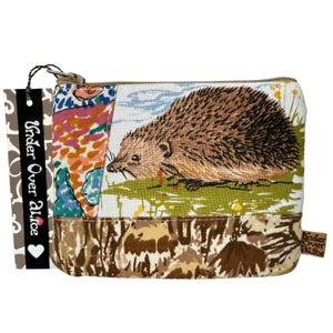 Portamonete a forma di riccio spinoso, borsa patchwork, piccolo portafoglio vegano con cerniera, accessorio da viaggio ecologico retrò, notturno, amante della natura