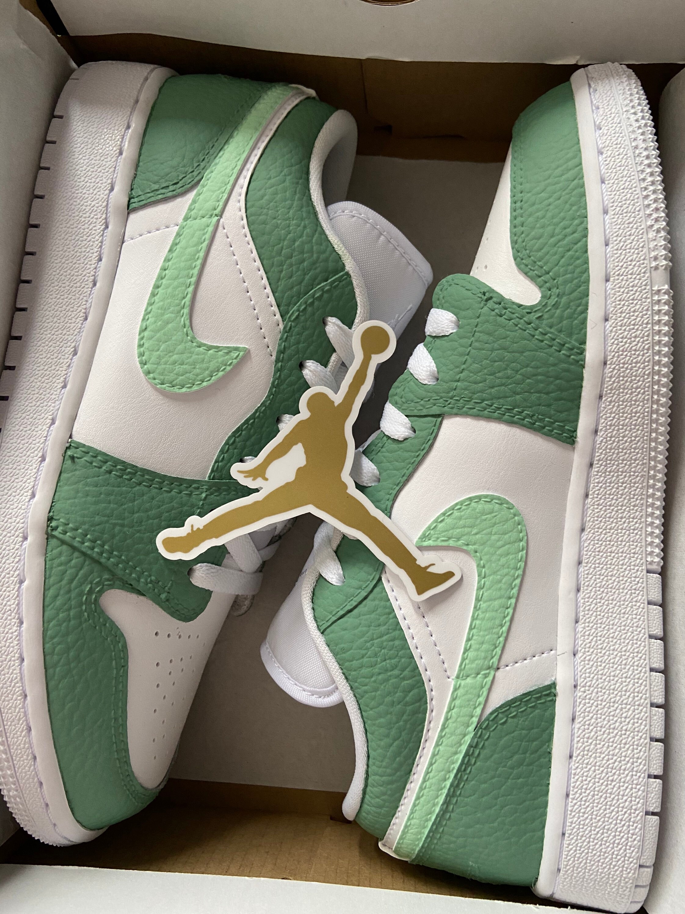 Custom Sage Green Jordan 1 Low | Etsy